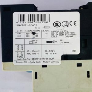 Siemens 3RV1011-0FA15 | Motor Protection Circuit Breaker