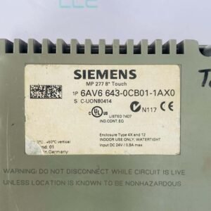 Siemens 6AV6 643-0CB01-1AX0 | SIMATIC MP 277 8″ Touch TFT Multi Panel