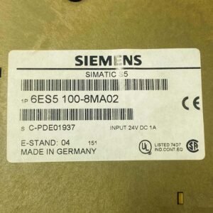 Siemens 6ES5 100-8MA02 | SIMATIC S5-100U Central Processing Unit