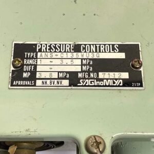 Saginomiya ANS-C135WU3Q (Range : 1 – 3.5 Mpa) | Pressure Controls