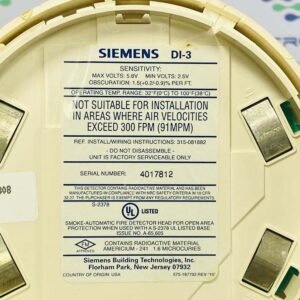 Siemens DI-3 | Ionization Smoke Detector