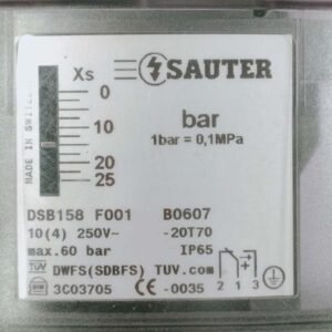 Sauter DSB158 F001 (0-25 Bar) | Pressure Switch