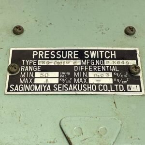Saginomiya FNS-C101WQ (Range : 50cmHg – 0.03 Kg/Cm2) | Pressure Controls