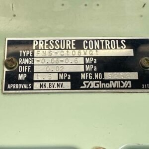 Saginomiya FNS-C106WQ1 (Range : 0.06-0.6 MPA) | Pressure Controls