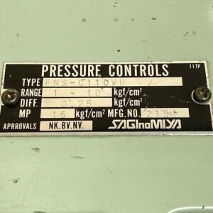 Saginomiya FNS-C110WU (Range : 1 – 10 Kgf/Cm2) | Pressure Controls