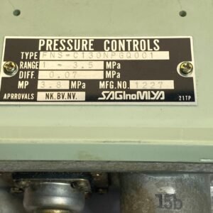 Saginomiya FNS-C130NPGQ001 (Range : 1 – 3.5 Mpa) | Pressure Controls