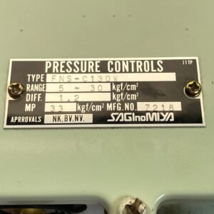 Saginomiya FNS-C130W (Range : 5 – 30 Kgf/Cm2) | Pressure Controls