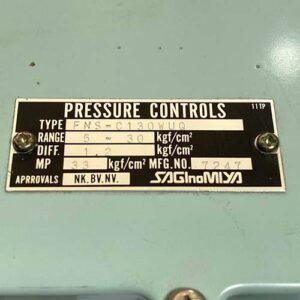 Saginomiya FNS-C130WUQ (Range : 5 -30 Kgf/Cm2) | Pressure Controls