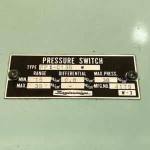 Saginomiya FPS-C135W (Range : 15-0.35 Kgf/Cm2) | Pressure Controls