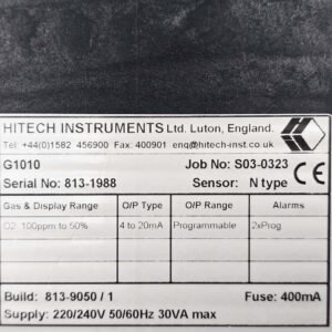 Hitech Instruments G1010 | Oxygen Analyser