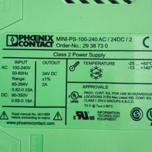 Phoenix Contact MINI-PS/100-240AC/24DC/2 (2938730) | Power Supply