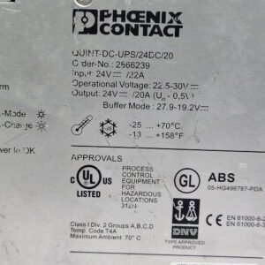 Phoenix Contact QUINT-DC-UPS/24DC/20 (2866239) | Power Supply
