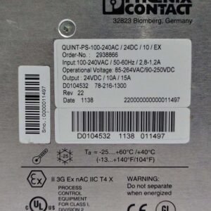 Phoenix Contact QUINT-PS/100-240AC/24DC/10/EX (2938866) | Power Supply