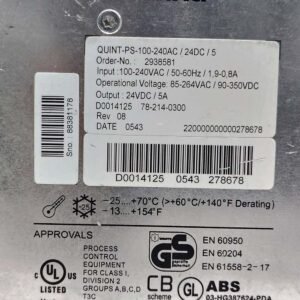 Phoenix Contact QUINT-PS/100-240AC/24DC/5 (2938581) | Power Supply