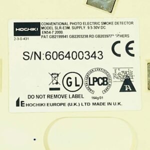 Hochiki SLR-E3M | Conventional Photoelectric Smoke Detector