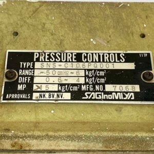 Saginomiya SNS-C106PQ001 (Range : -50CmHg – 6 Kgf/Cm2) | Pressure Controls