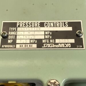 Saginomiya SNS-C110W (Range : 0.1 – 1 MPA) | Pressure Controls