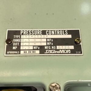 Saginomiya SNS-C130W (Range : 0.5 – 3 MPA) | Pressure Controls