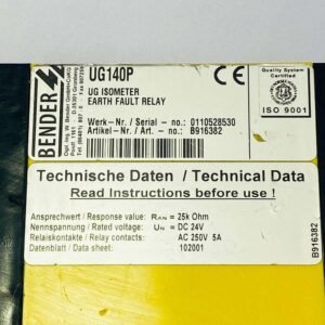 Bender UG140P (B916382) | UG Isometer Earth Fault Relay