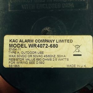 KAC Alarm WR4072-680 | Manual Call Point