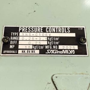 Saginomiya YNS-C106W (Range : 0.25 – 3.5 Kgf/Cm2) | Pressure Controls