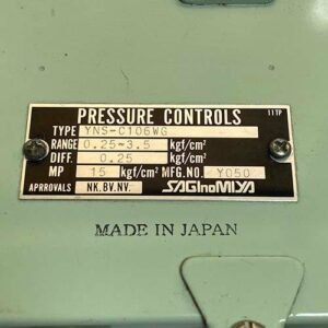Saginomiya YNS-C106WG (Range : 0.25 – 3.5 Kgf/Cm2) | Pressure Controls