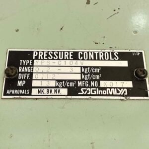 Saginomiya YPS-C104W (Range : 0.2 – 3Kgf/Cm2 ) | Pressure Controls