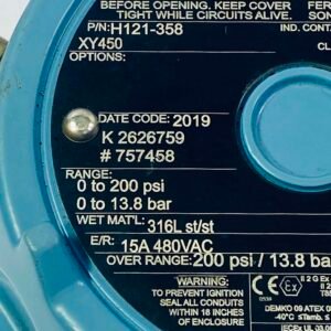 United Electric Control H121-358 XY450 | Range : 0 to 200 psi